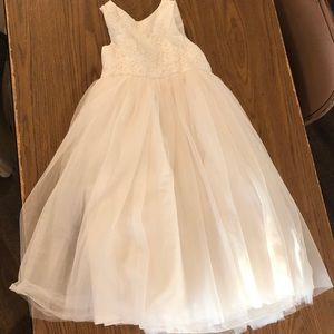 Off white David’s Bridal flower girl dress